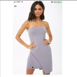 Purple lilac strapless dress